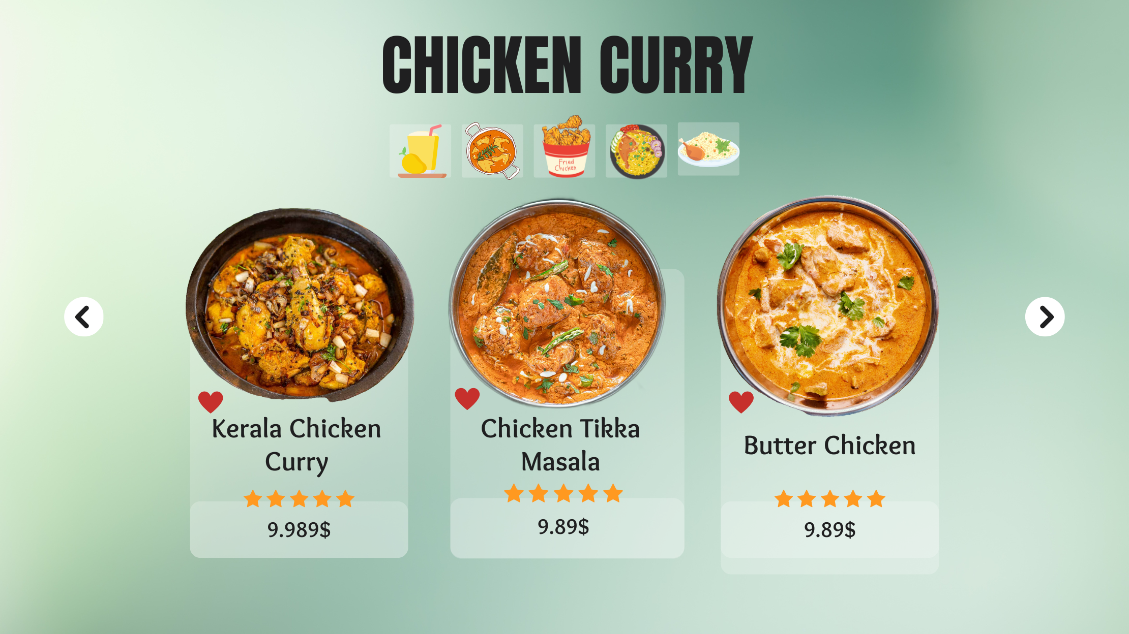 Chicken Curry Chicken Tikka Butter Chicken