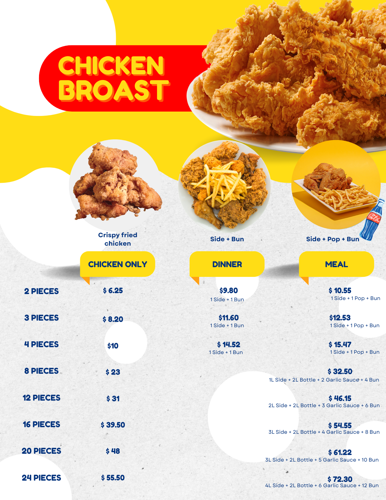 Fried Chicken, Broast Chicken